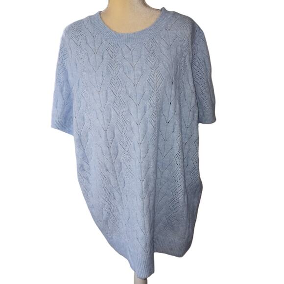 Croft & Barrow Short Sleeve Pointelle Sweater Plus Size 3X - Picture 2 of 8